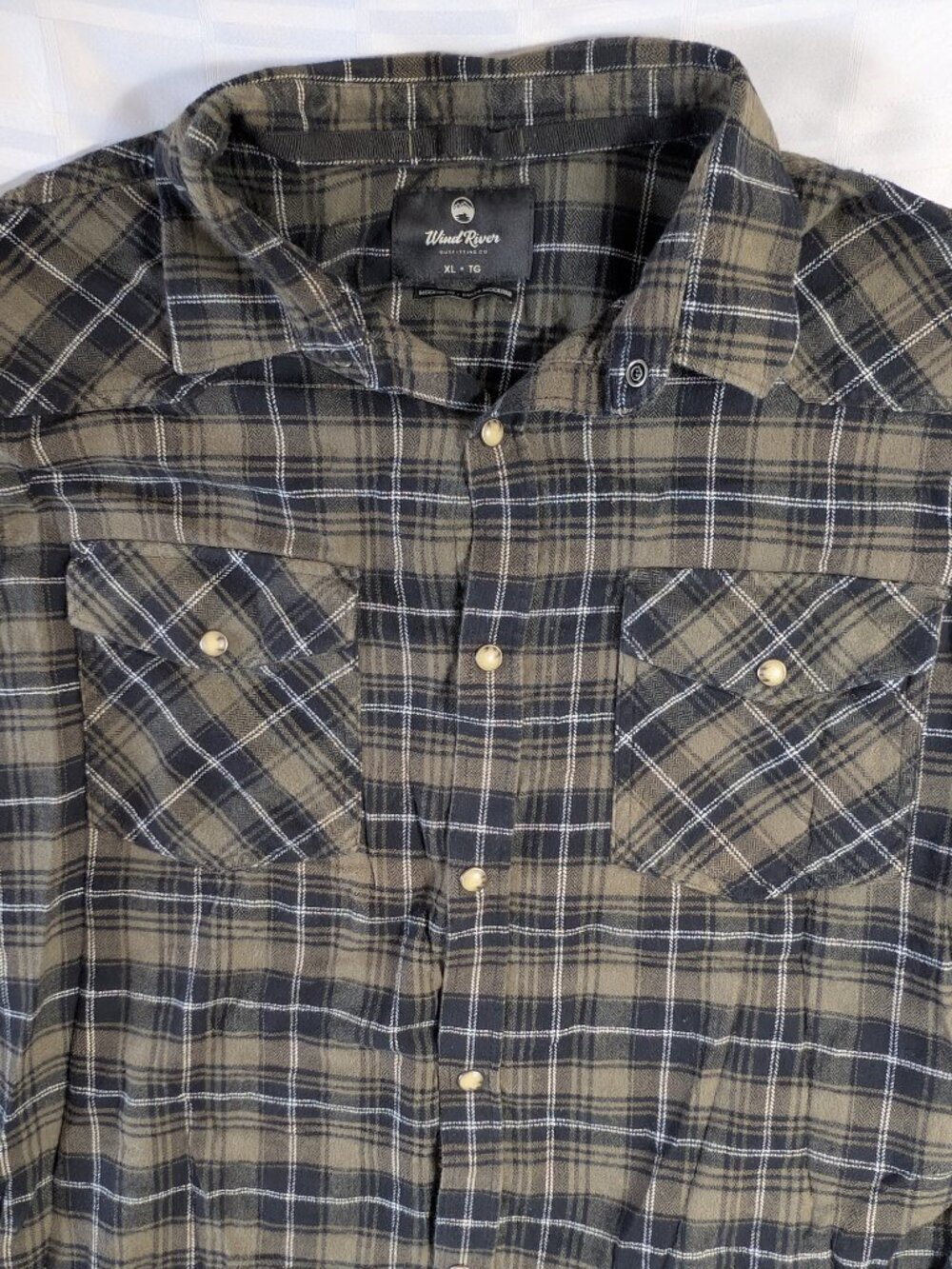 MEN'S WIND RIVER XL BUTTON UP FRONT COLLARED SHIRT LONG SLEEVE WARM WEAR MAN'S - Picture 5 of 15